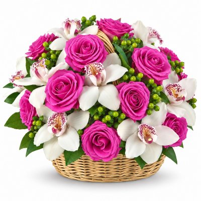 Roses and Orchids basket