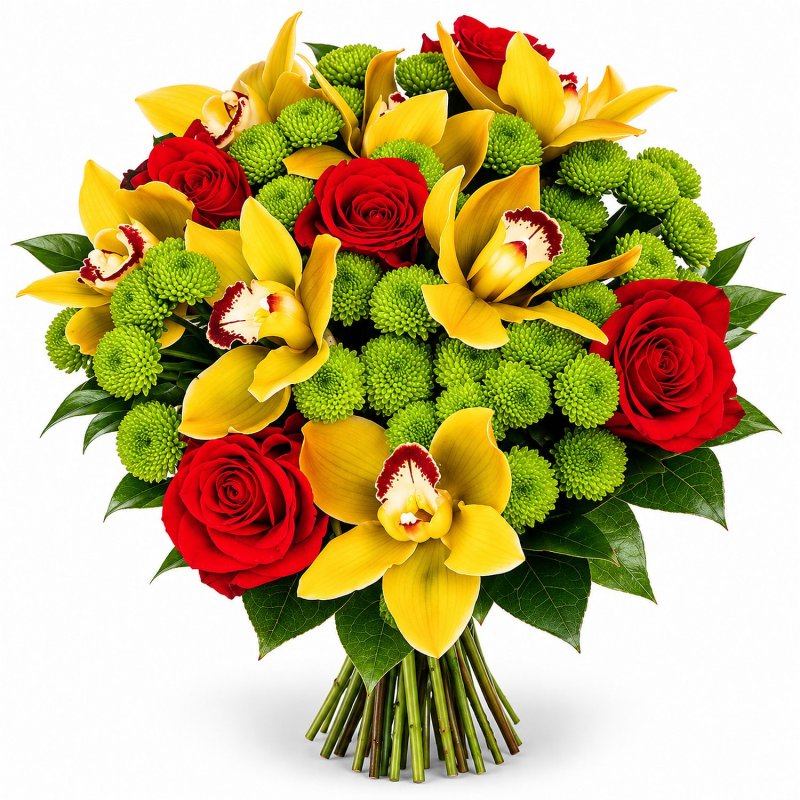 Luksusowe róże i cymbidium